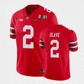 #2 Chris Olave 2021 National Championship Ohio State Buckeyes Men's Scarlet Jersey 653068-254 #2 Chris Olave 2021 National Championship Ohio State Buckeyes Men's Scarlet Jersey 653068-254