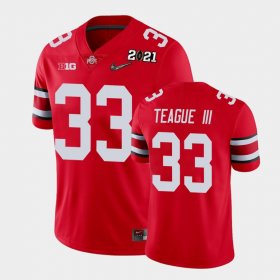 #33 Master Teague III 2021 National Championship OSU Mens Scarlet Jersey 730308-504 #33 Master Teague III 2021 National Championship OSU Mens Scarlet Jersey 730308-504