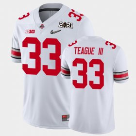 #33 Master Teague III 2021 National Championship Ohio State Mens White Jersey 955652-578 #33 Master Teague III 2021 National Championship Ohio State Mens White Jersey 955652-578
