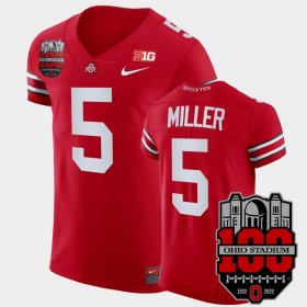 #5 Braxton Miller College Football OSU Buckeyes 100th Year Stadium Anniversary Big Ten MVP Men's Scarlet Jersey 318126-752 #5 Braxton Miller College Football OSU Buckeyes 100th Year Stadium Anniversary Big Ten MVP Men's Scarlet Jersey 318126-752