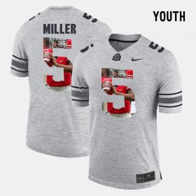 #5 Braxton Miller Pictorital Gridiron Fashion Ohio State Pictorial Gridiron Fashion Youth Gray Jersey 781709-846 #5 Braxton Miller Pictorital Gridiron Fashion Ohio State Pictorial Gridiron Fashion Youth Gray Jersey 781709-846