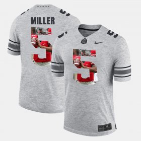 #5 Braxton Miller Pictorital Gridiron Fashion Ohio State Pictorial Gridiron Fashion Men Gray Jersey 160622-569 #5 Braxton Miller Pictorital Gridiron Fashion Ohio State Pictorial Gridiron Fashion Men Gray Jersey 160622-569