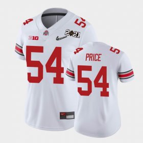 #54 Billy Price 2021 National Championship Ohio State Buckeyes Women's White Jersey 785518-818 #54 Billy Price 2021 National Championship Ohio State Buckeyes Women's White Jersey 785518-818