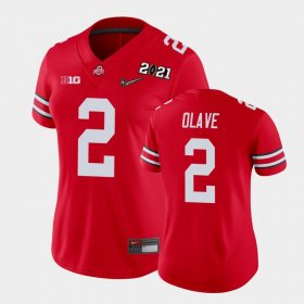 #2 Chris Olave 2021 National Championship Ohio State Women Scarlet Jersey 381754-391 #2 Chris Olave 2021 National Championship Ohio State Women Scarlet Jersey 381754-391