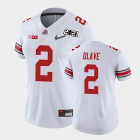 #2 Chris Olave 2021 National Championship OSU Buckeyes Womens White Jersey 189592-948 #2 Chris Olave 2021 National Championship OSU Buckeyes Womens White Jersey 189592-948