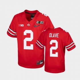 #2 Chris Olave 2021 National Championship Ohio State Youth Scarlet Jersey 452823-674 #2 Chris Olave 2021 National Championship Ohio State Youth Scarlet Jersey 452823-674