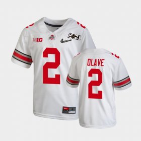 #2 Chris Olave 2021 National Championship Ohio State Youth White Jersey 632969-243 #2 Chris Olave 2021 National Championship Ohio State Youth White Jersey 632969-243