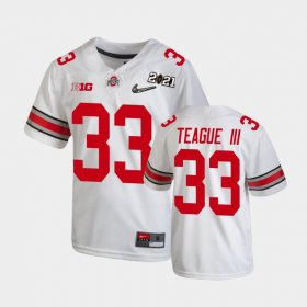 #33 Master Teague III 2021 National Championship OSU Buckeyes Youth White Jersey 151142-527 #33 Master Teague III 2021 National Championship OSU Buckeyes Youth White Jersey 151142-527